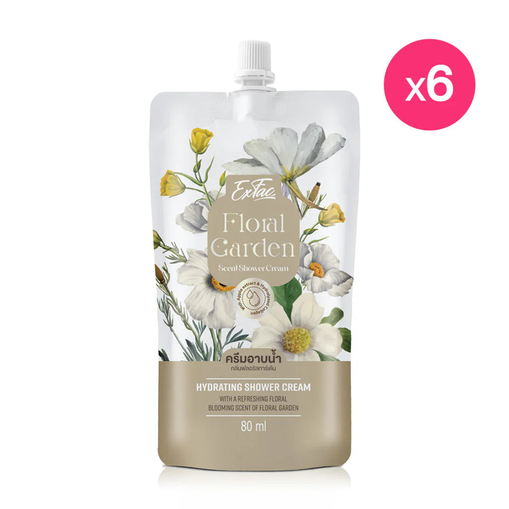 EXFAC Floral Garden Shower Cream 80ml x 6pcs
