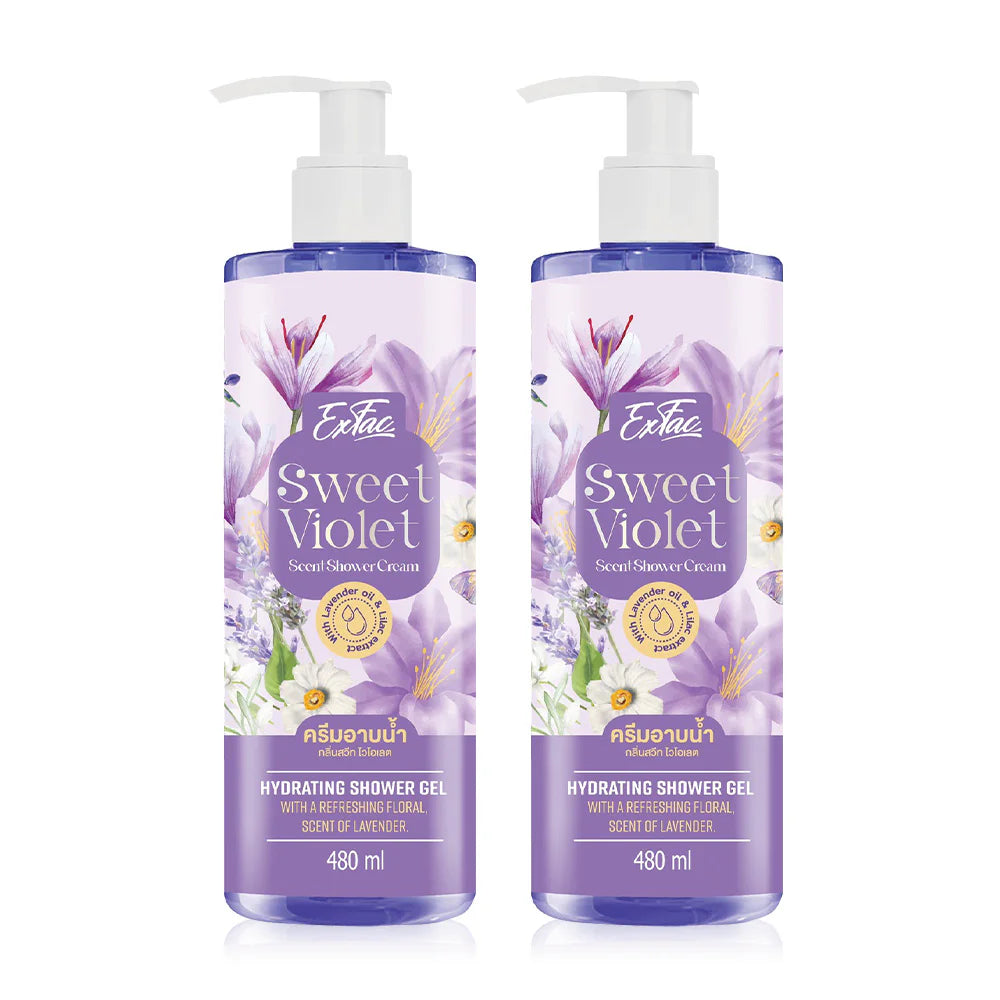 EXFAC Sweet Violet Scent Shower Cream 480ml x 2pcs