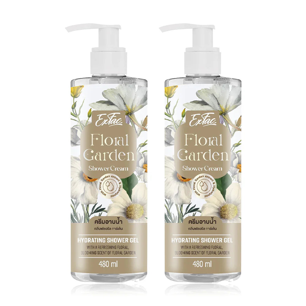 EXFAC Floral Garden Scent Shower Cream 480ml x 2pcs