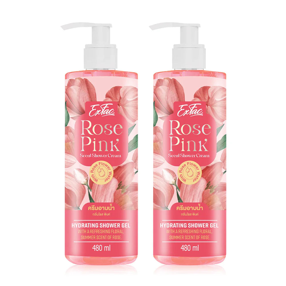 EXFAC Rose Pink Scent Shower Cream 480ml x 2pcs