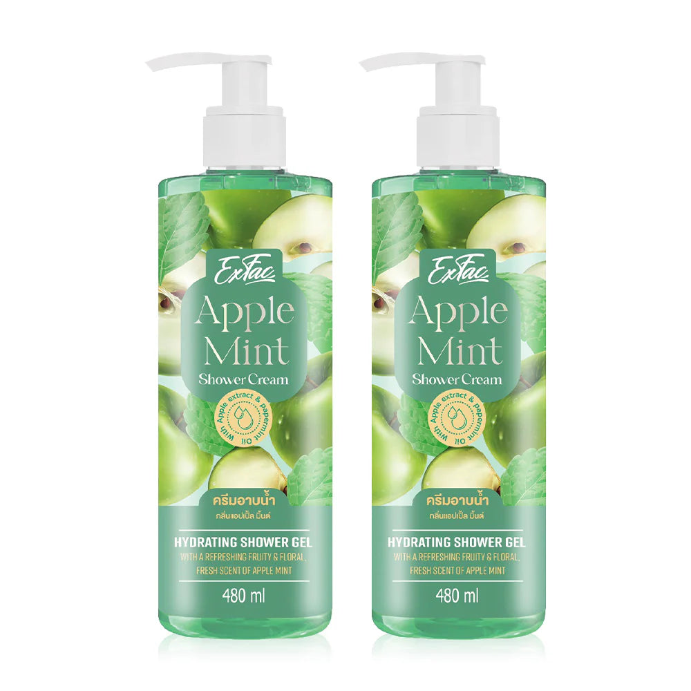 EXFAC Anti-Bac Apple Mint Shower Cream 480ml x 2pcs