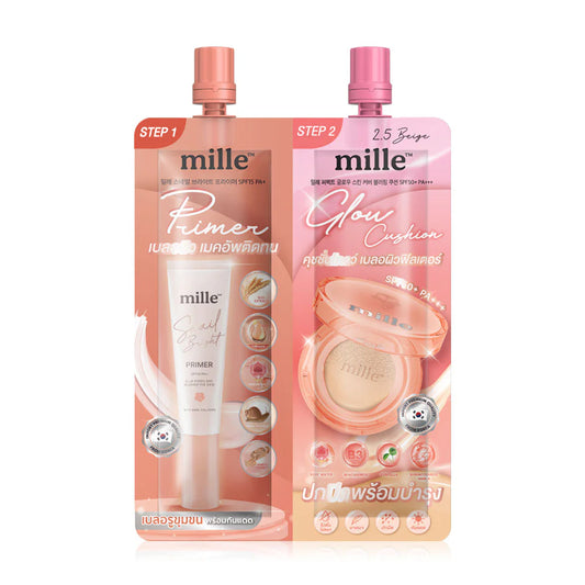 Mille 2in1 Bright Primer & Perfect Glow Cushion 8g #2.5 Beige