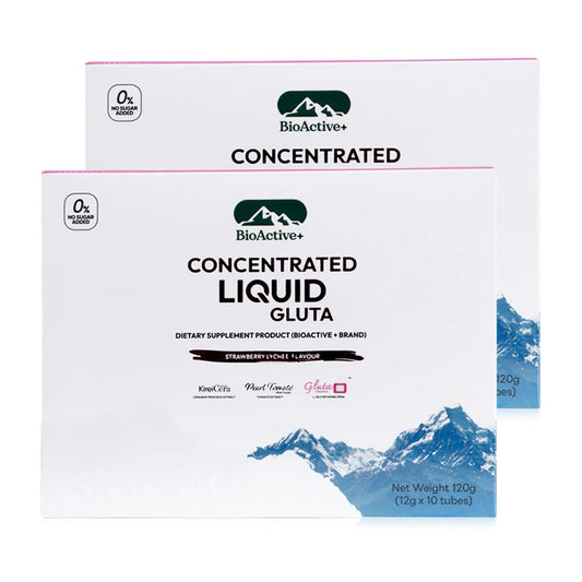 Bioactive+ Concentrated Liquid Gluta Strawberry Lychee Flavour 10 Tubes x 2 Boxes