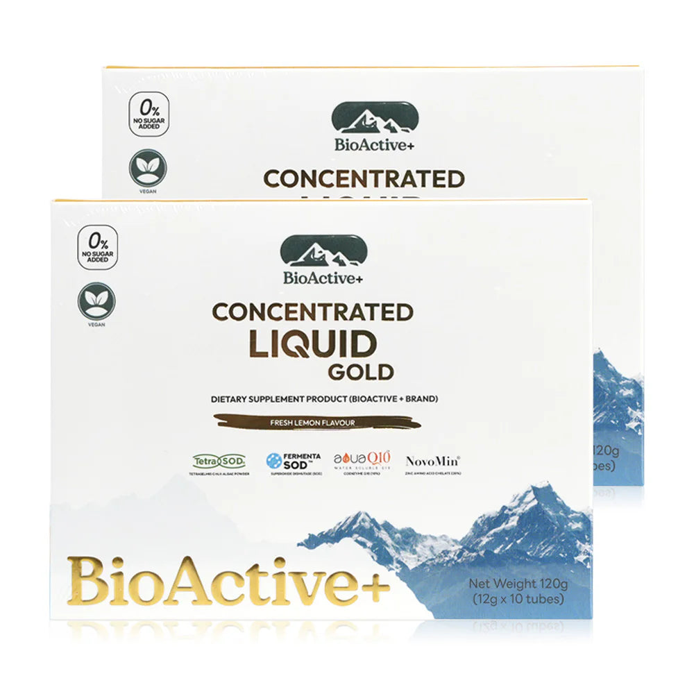 Bioactive+ Concentrated Liquid Gold Fresh Lemon Flavour 10 Tubes x 2 Boxes