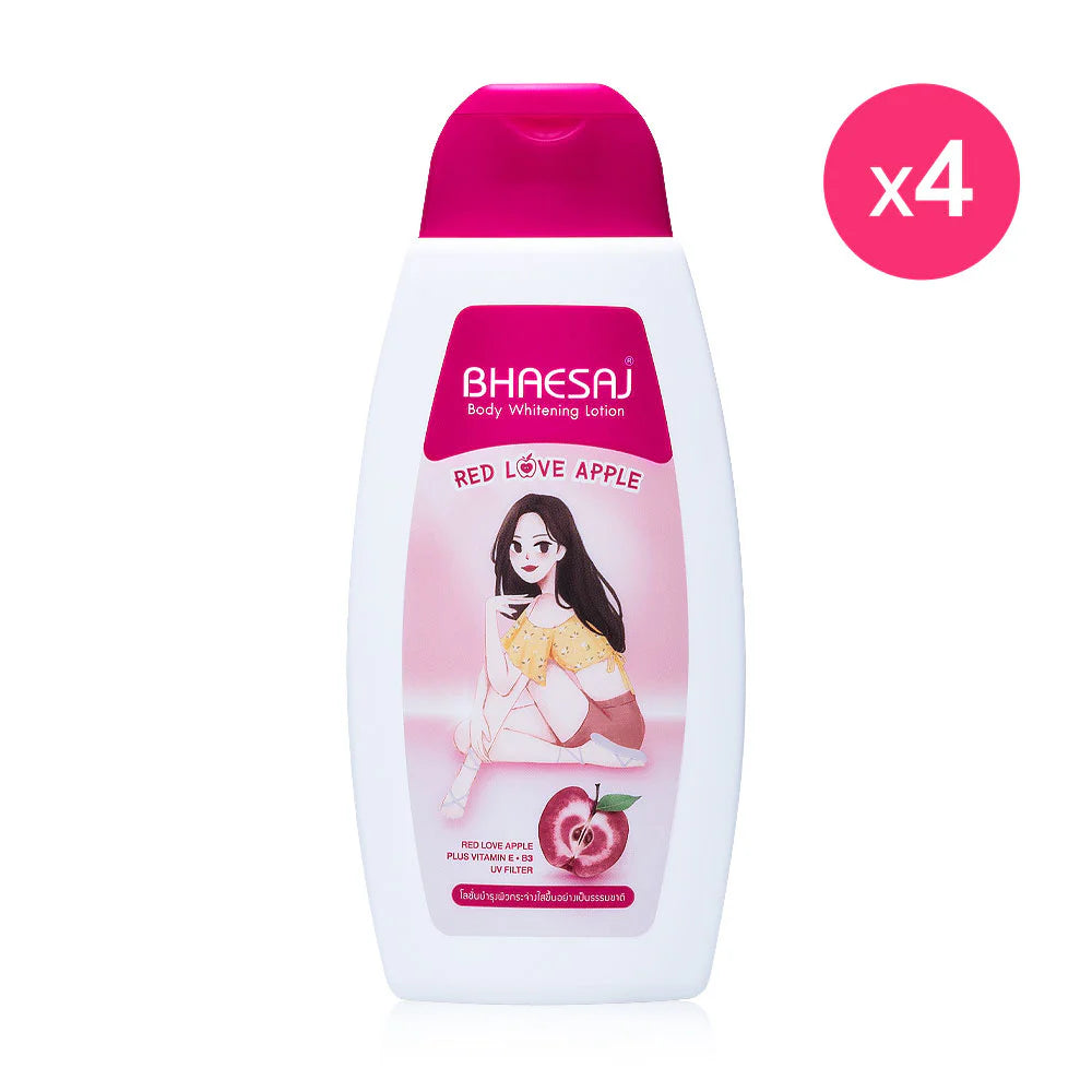 BHAESAJ Body Whitening Lotion Red Love Apple 250ml x 4pcs