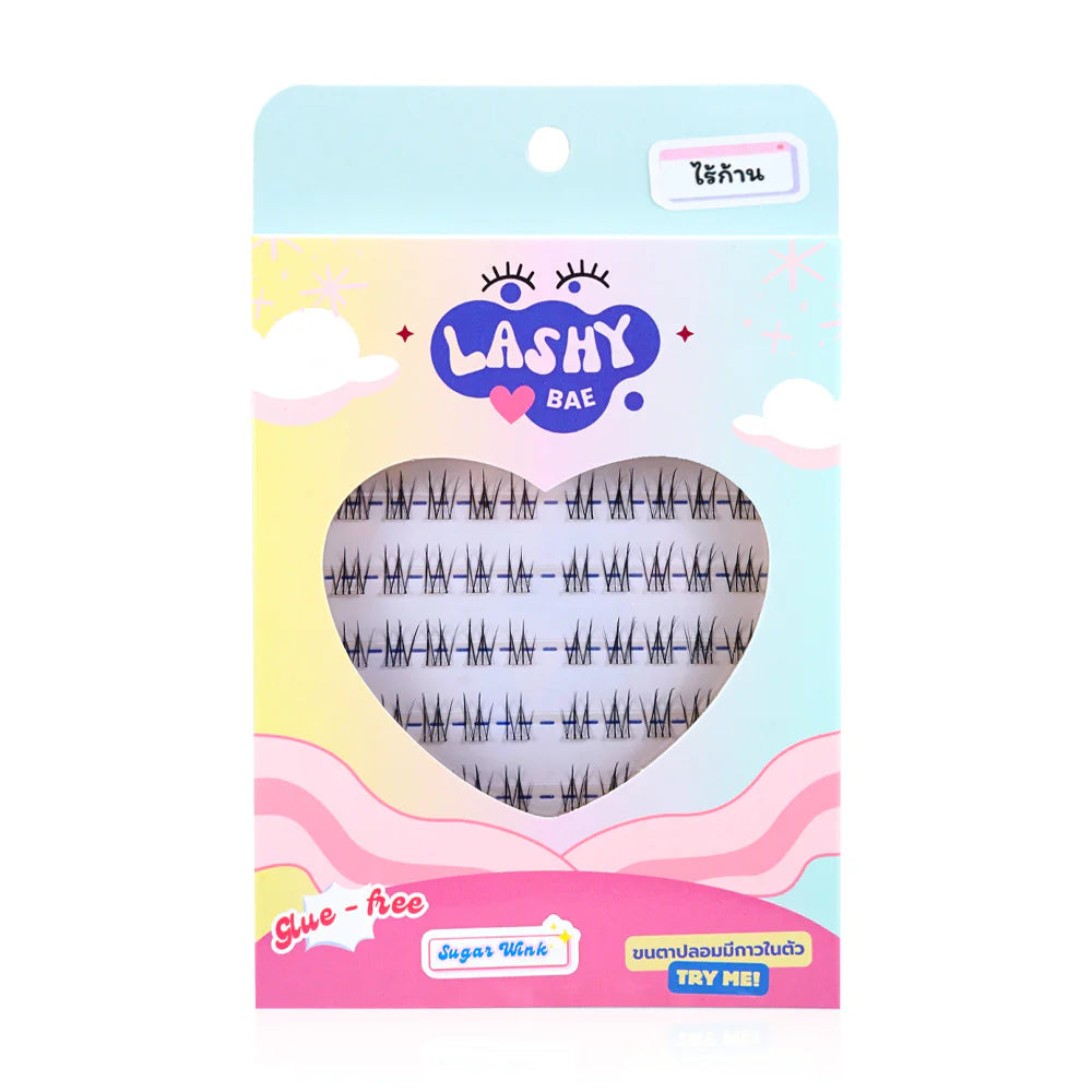 LashybaeLUV Sugar Wink 80pcs #Clear Glue With No Band False eyelashes
