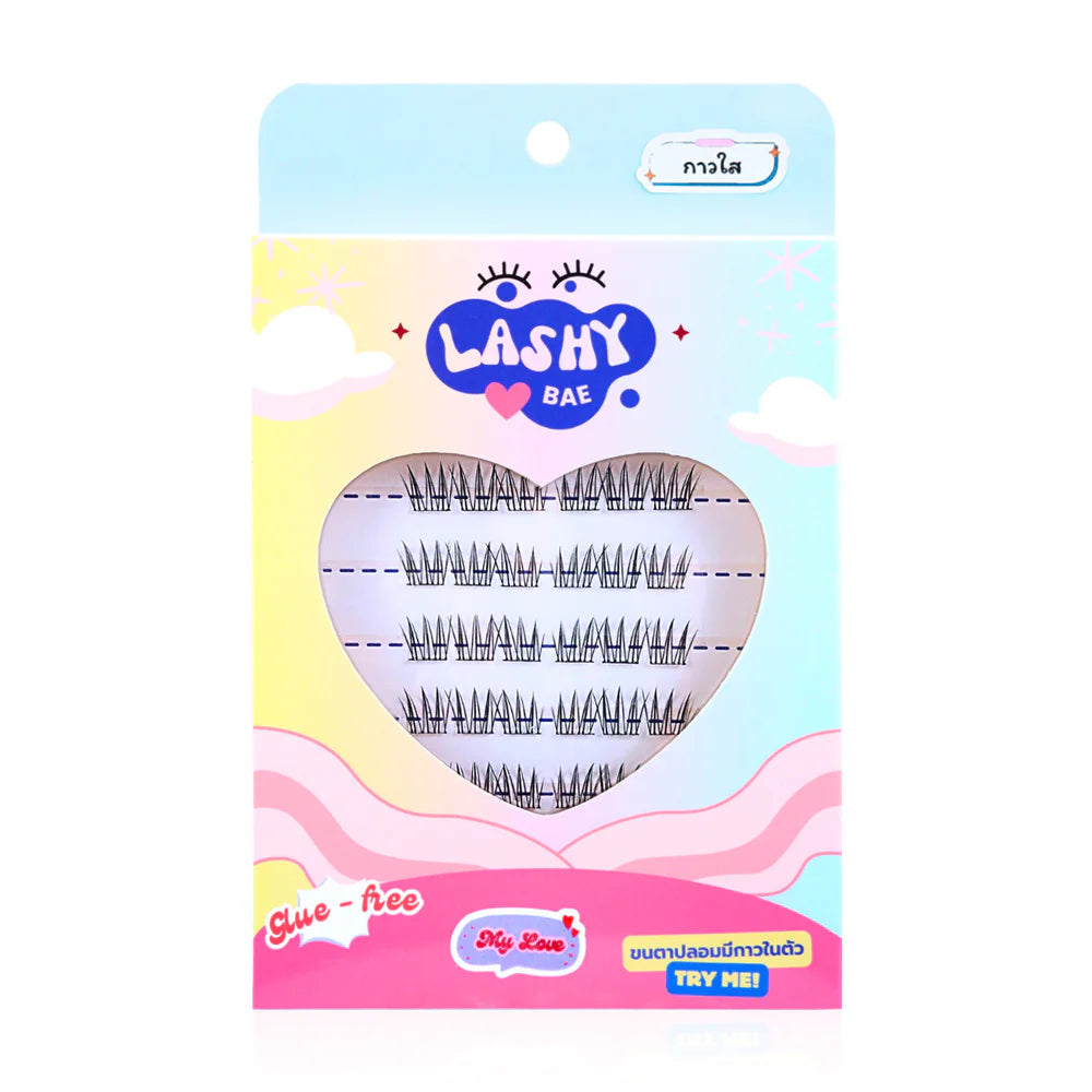 LashybaeLUV Self-Adhesive Eyelashes My Love 48pcs #Clear Glue