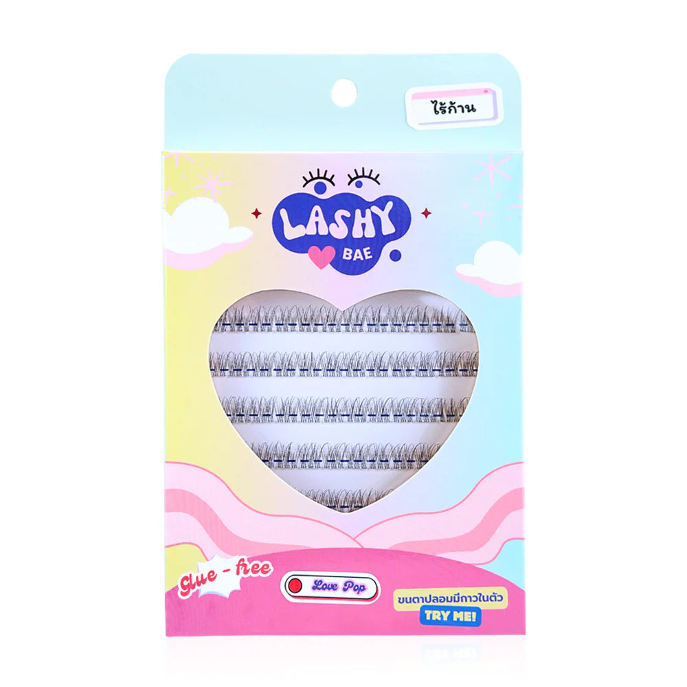 LashybaeLUV Self-Adhesive Eyelashes Love Pop False Eyelashes 96pcs #Clear Glue