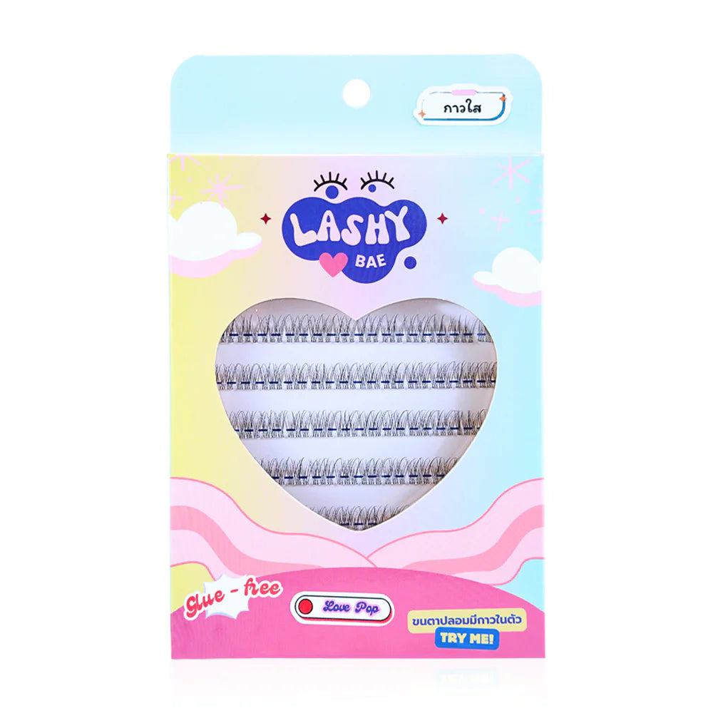 LashybaeLUV Self-Adhesive Eyelashes Love Pop 96pcs #Clear Glue