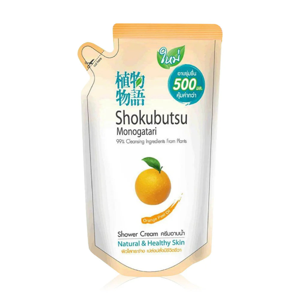 Shokubutsu Monogatari Shower Cream Orange Peel Oil Refill 400ml