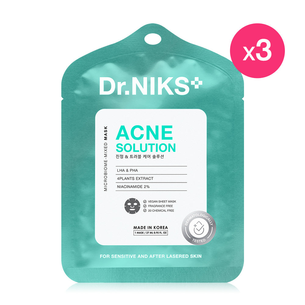 Dr.NIKS Acne Solution Microbiome-Mixed Mask 27ml x 3pcs
