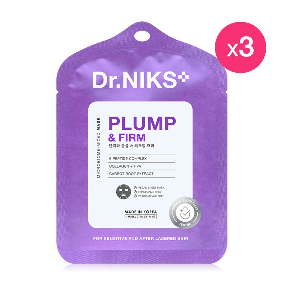 Dr.NIKS Plump & Firm Microbiome-Mixed Mask [27ml x 3pcs]