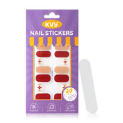 KVY Nail Stickers 14Tips Brown Plaid #ZJ-0263