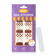 KVY Nail Stickers 14Tips Brown Eggshell #ZJ-0236
