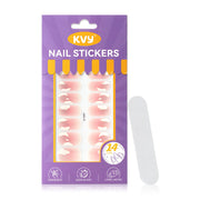 KVY Nail Stickers 14Tips Nude Glitter #ZJ-0327