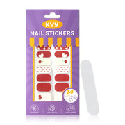 KVY Nail Stickers 14Tips Red Polka Dots #ZJ-0316