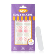 KVY Nail Stickers 14Tips #ZX-3775 French Glitter