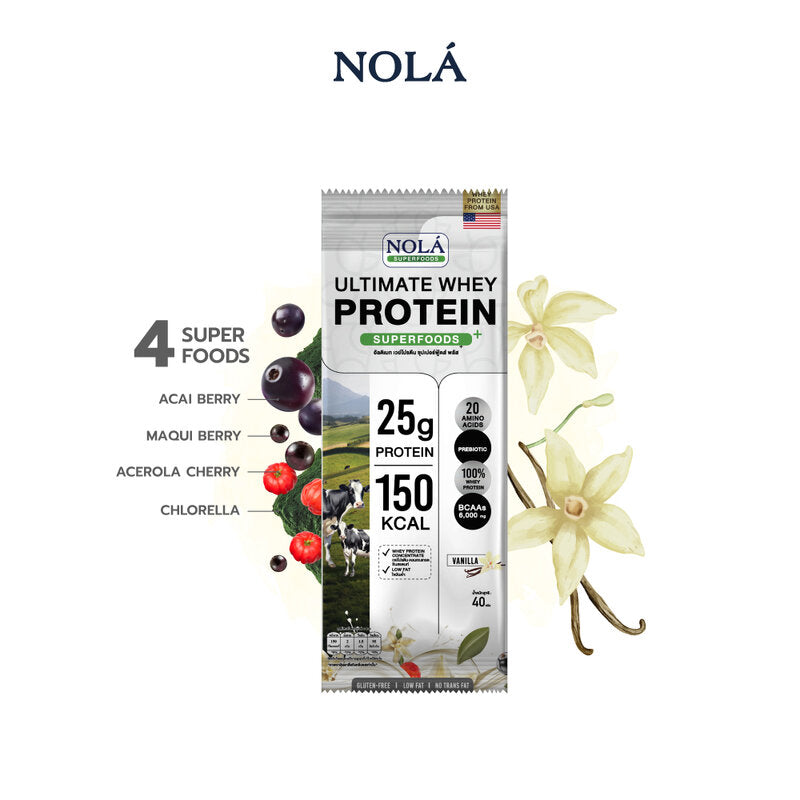 Nola Ultimate Whey Protein Powder Vanilla Flavor 40g x 7 Sachets