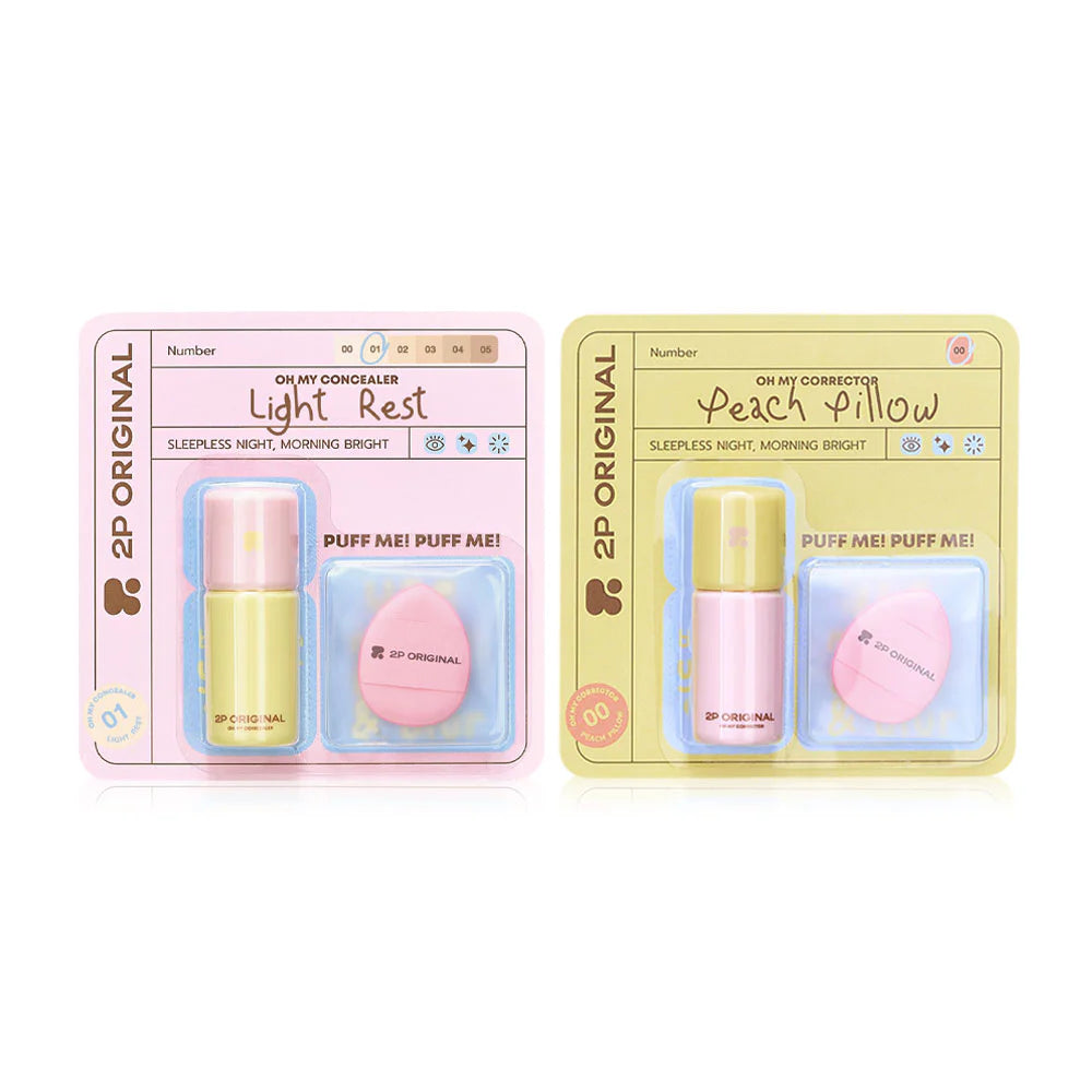2P Original Oh My Concealer 5g #01 Light Rest + Corrector 5g #00 Peach Pillow
