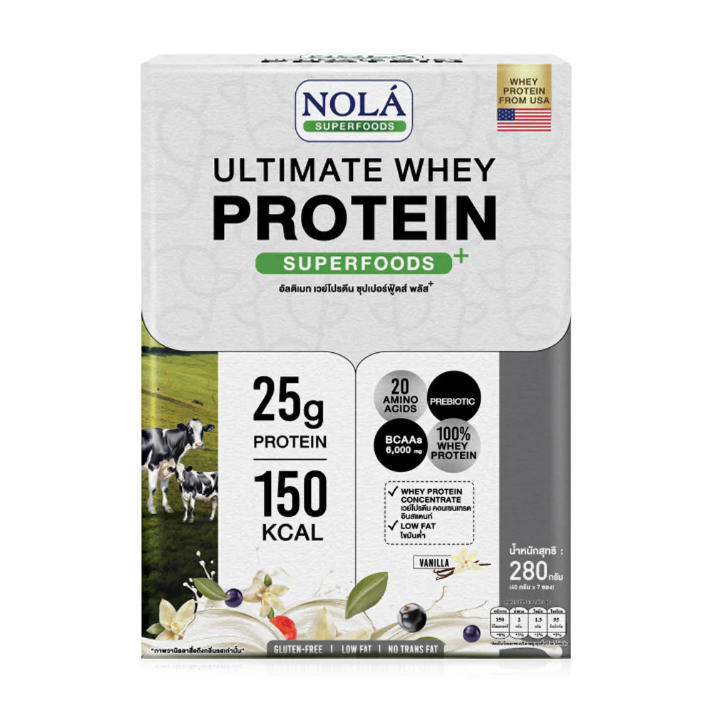 Nola Ultimate Whey Protein Powder Vanilla Flavor 40g x 7 Sachets