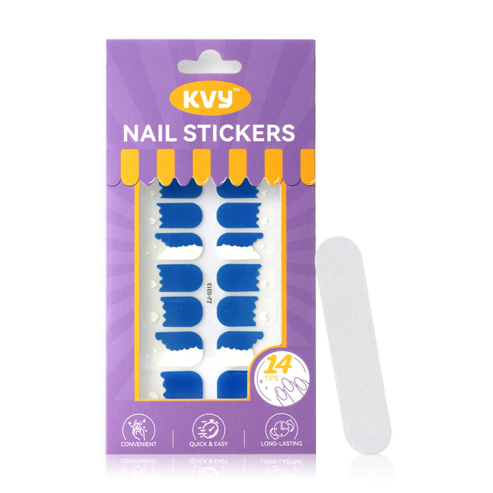 KVY Nail Stickers 14Tips Blue Wave #ZJ-0313