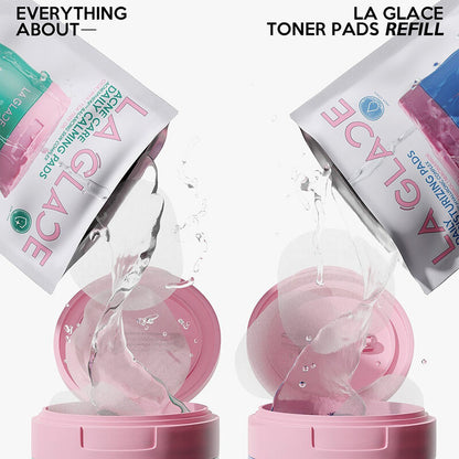 LA GLACE Daily Moisturizing Pads Aqualock12 Hyaluronic Complex Refill Size 160ml [80 Pads]