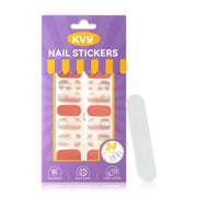 KVY Nail Stickers 14Tips #ZJ-112 Pink Geometry