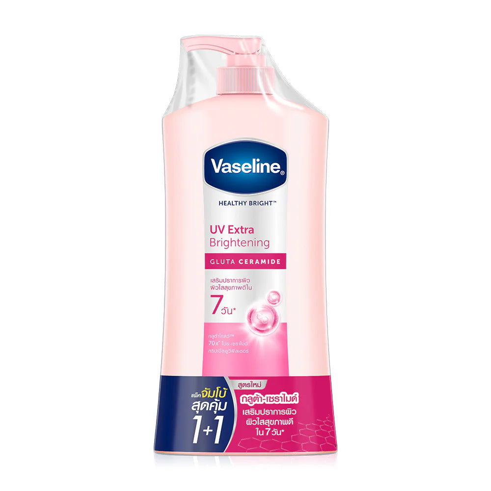 Vaseline Healthy Bright Lotion UV Extra Brightening Gluta Ceramide 470ml x 2pcs