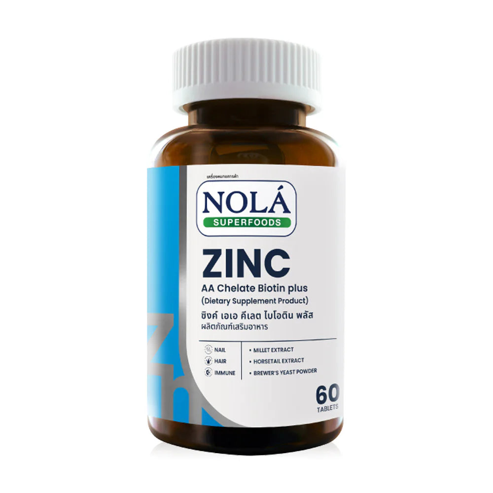 Nola Superfoods Zinc AA Chelate Biotin Plus Dietary Supplement 60 Tablets