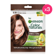 Garnier Color Naturals Creme Riche Hair Color Cream 3pcs #5.32 Caramel Brown