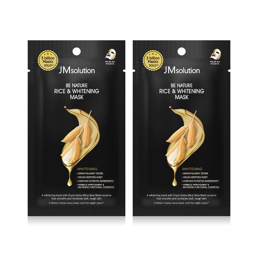 JM Solution Be Nature Rice & Whitening Mask 24ml x 2pcs