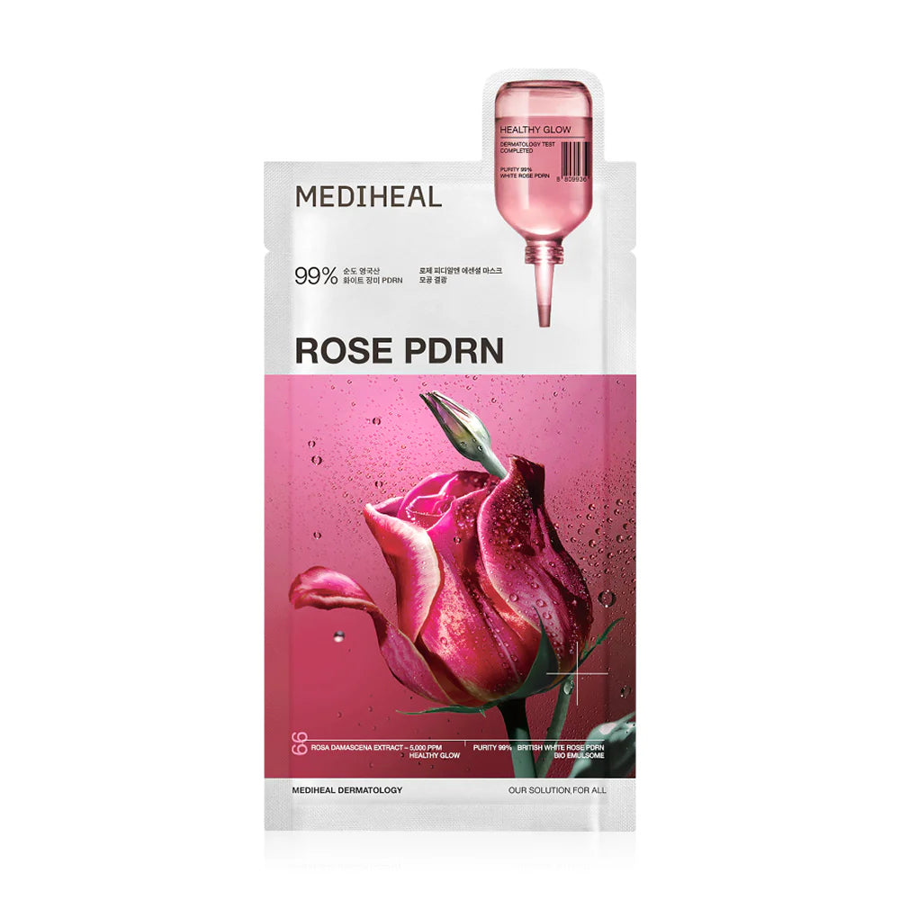 Mediheal Rose PDRN Essential Mask Healthy Glow Facial Sheet Mask 24ml
