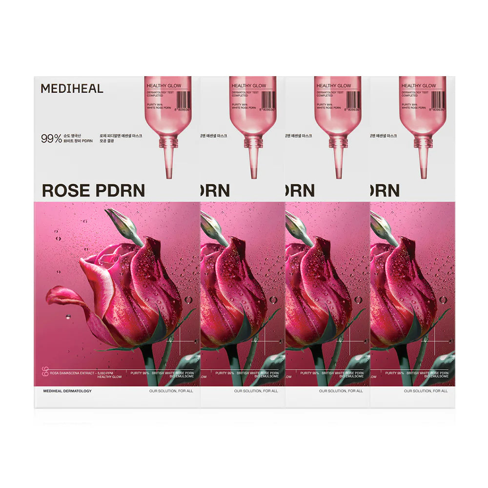 Mediheal Rose PDRN Essential Mask Healthy Glow Box 24ml x 4pcs