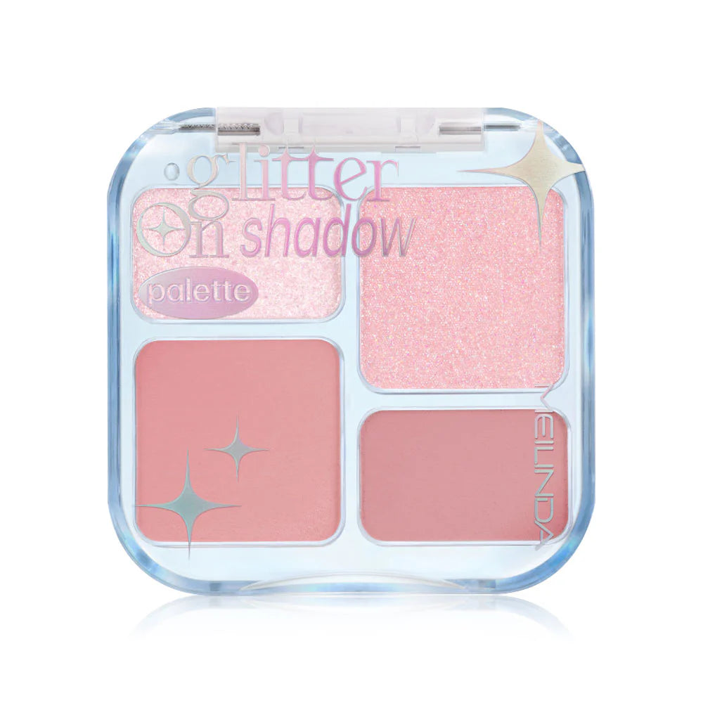Mei Linda Glitter On Shadow Palette 6.8g #01 Strawberry Sunrise