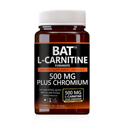 BAT L-Carnitine Fumarate 500 mg Plus Chromium 30 Capsules