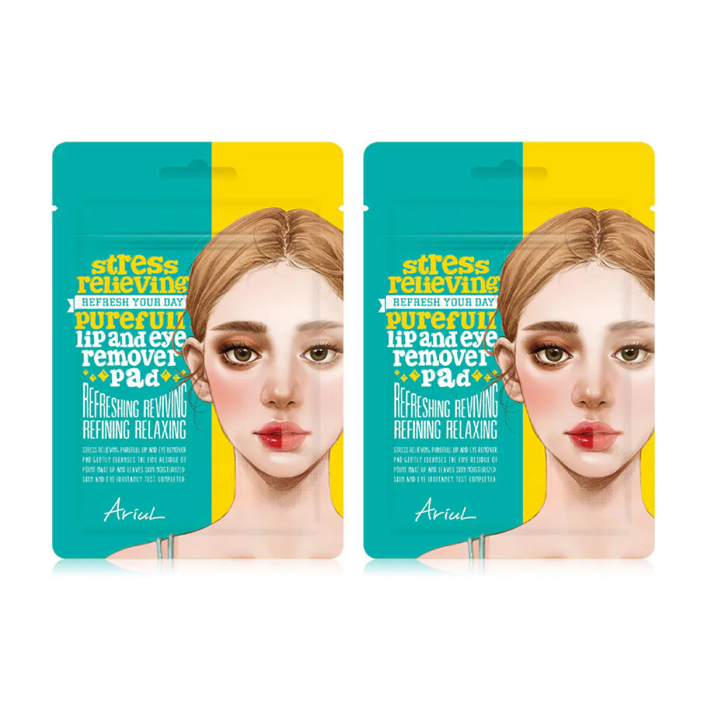 ARIUL Stress Relieving Purefull Lip and Eye Remover Pads 10 Pads