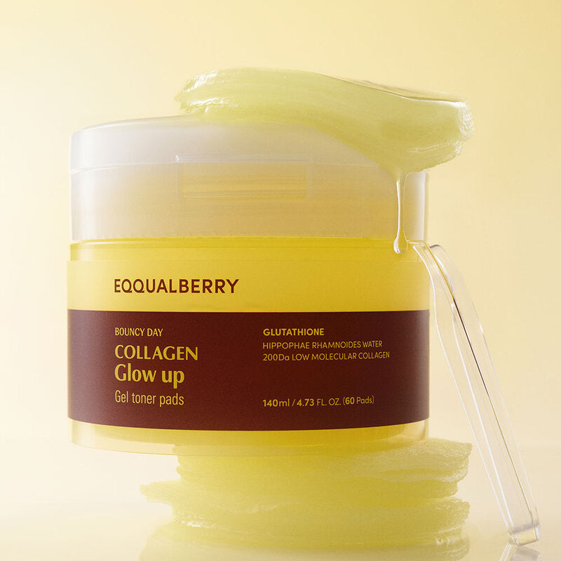 EQQUALBERRY Collagen Glow Up Gel Toner Pads 60 Pads