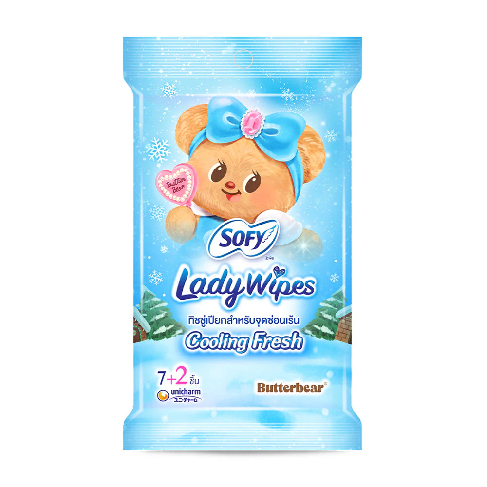 Sofy x Butterbear Lady Wipes Cooling Fresh 9 Sheets