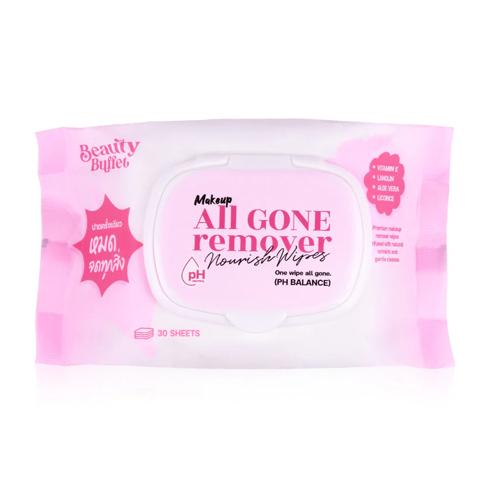 Beauty Buffet Makeup All Gone Remover Nourish Wipes 30 Sheets