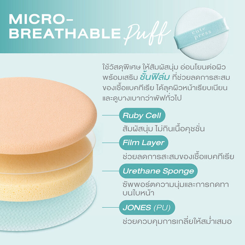 Cute Press Micro-Breathable Cushion Puff 1pc