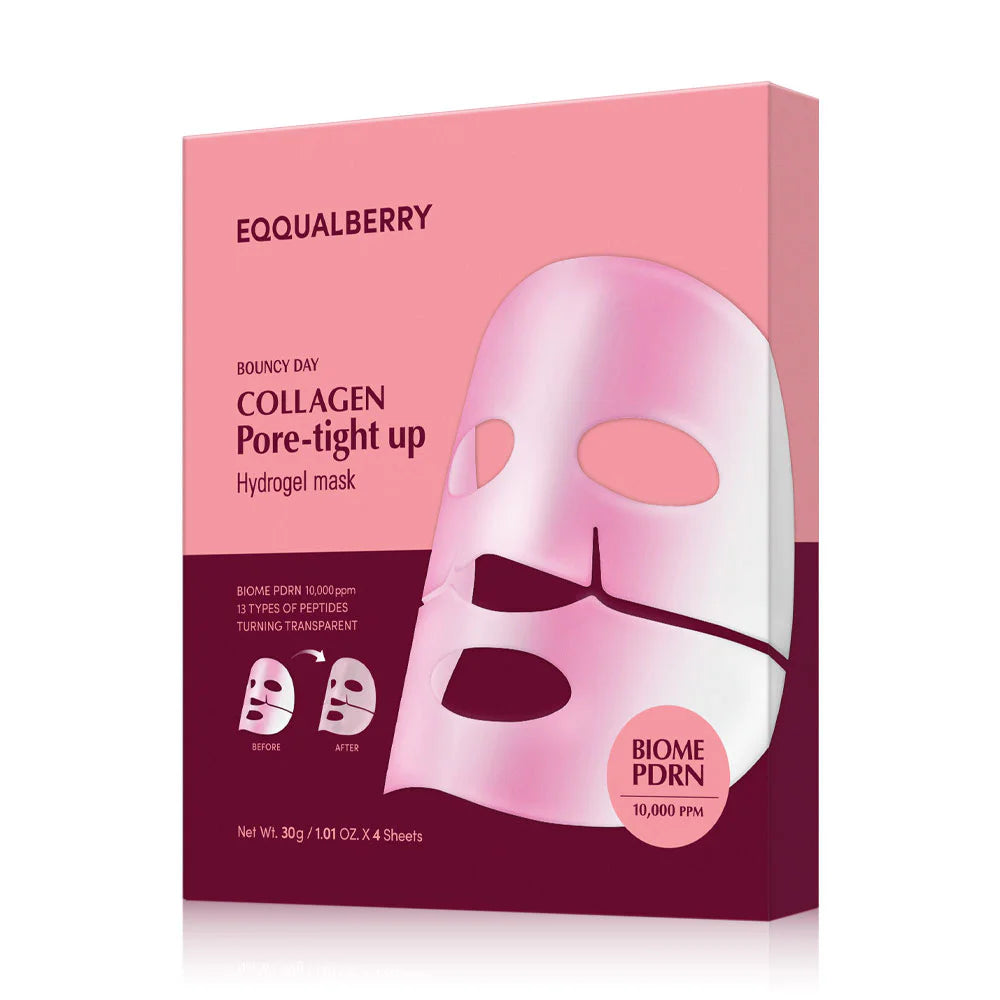 EQQUALBERRY Collagen Pore-Tight Up Hydrogel Mask 30g x 4 Sheets