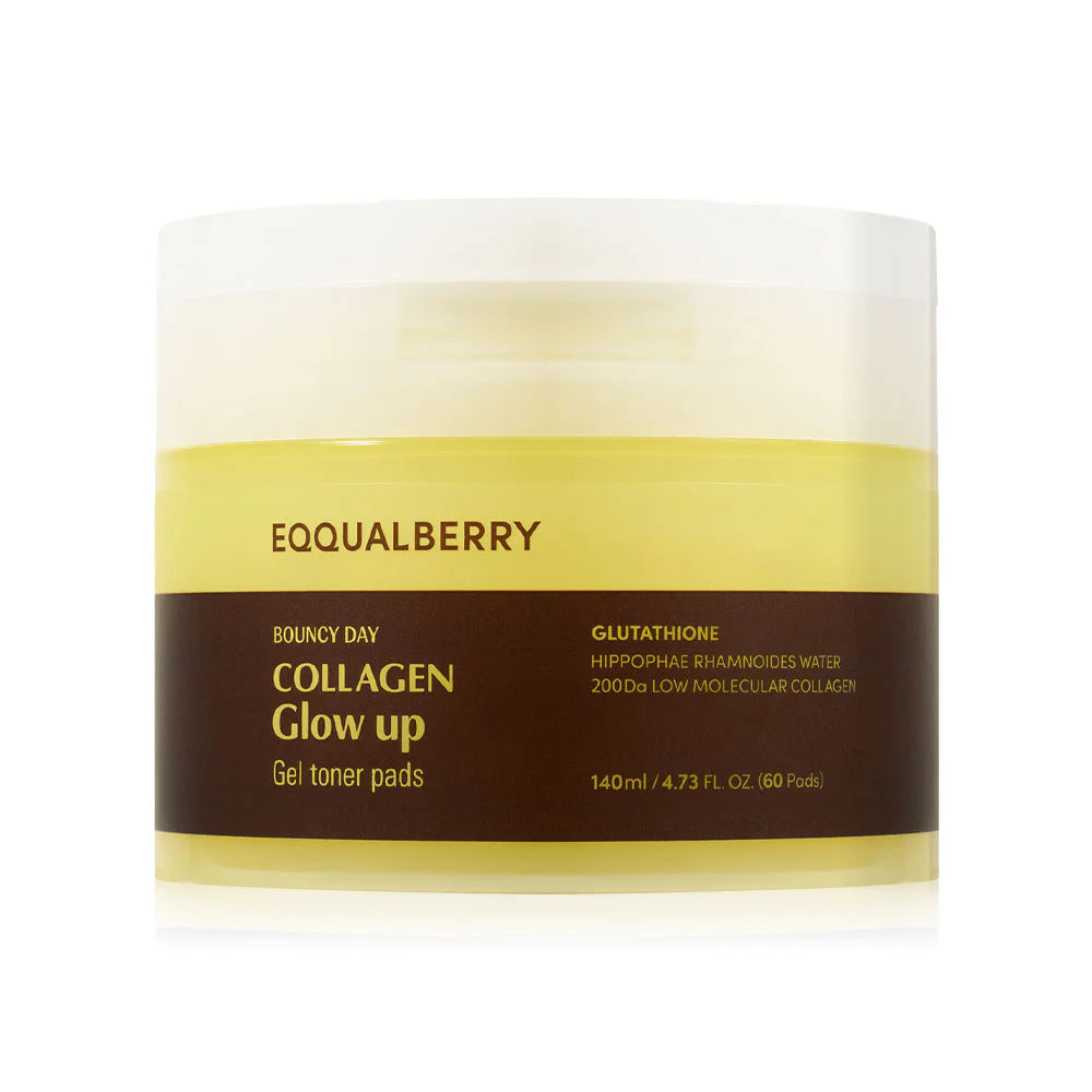 EQQUALBERRY Collagen Glow Up Gel Toner Pads 60 Pads