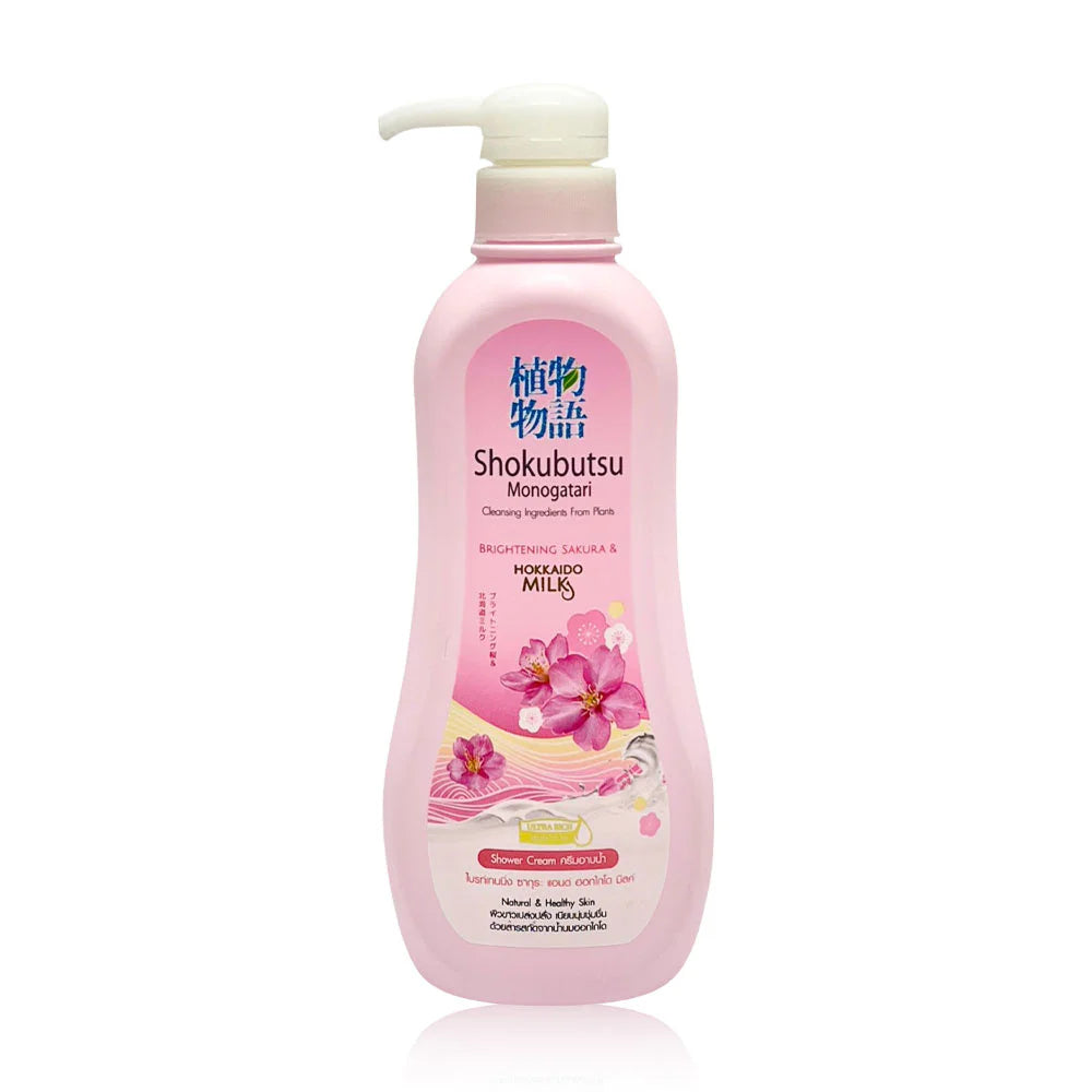 Shokubutsu Monogatari Brightening Sakura & Hokkaido Milk Shower Cream 500ml