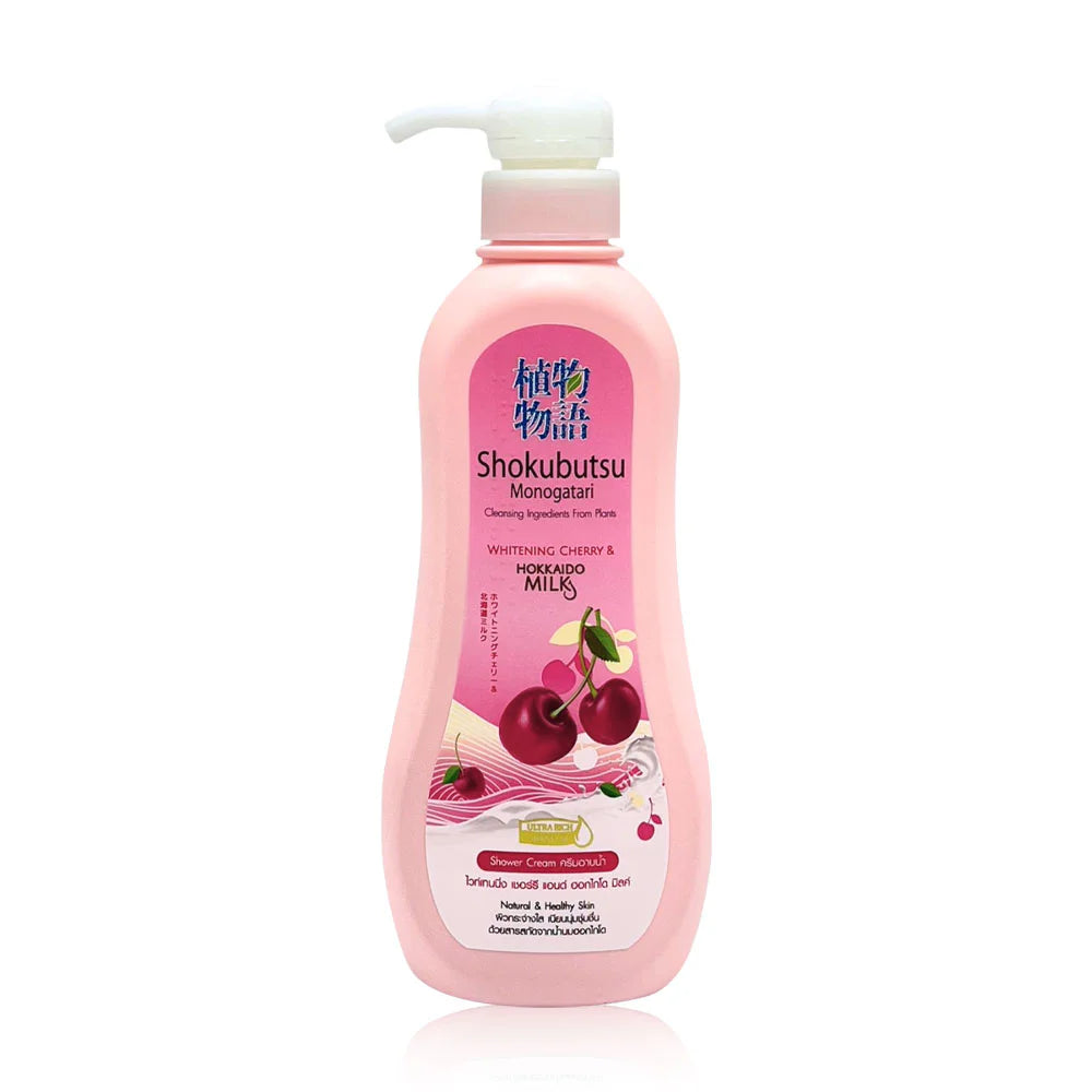 Shokubutsu Monogatari Whitening Cherry & Hokkaido Milk Shower Cream 500ml