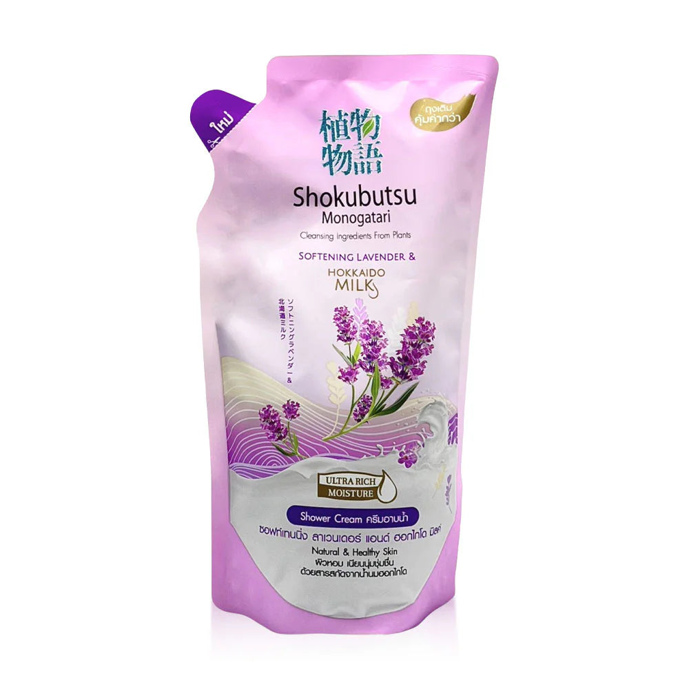 Shokubutsu Monogatari Softening Lavender & Hokkaido Milk Refill 500ml Shower Cream
