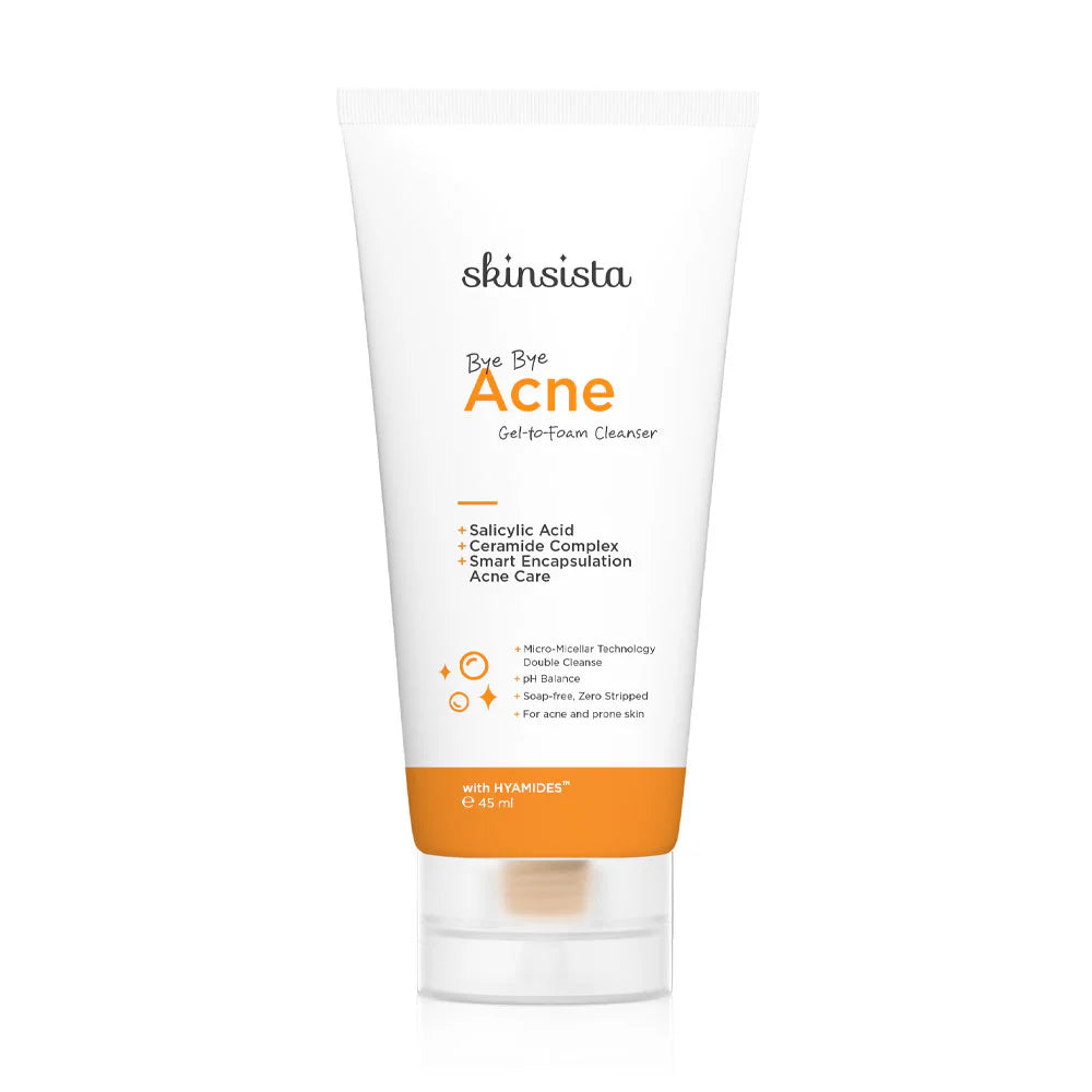 Skinsista Bye Bye Acne Gel-To-Foam Cleanser 45ml