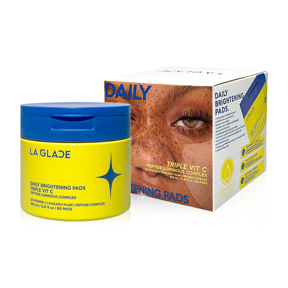 LA GLACE Daily Brightening Pads Triple Vit C Peptide Luminous Complex 160ml [80 Pads] LaGlace Vitamin C Toner Pads
