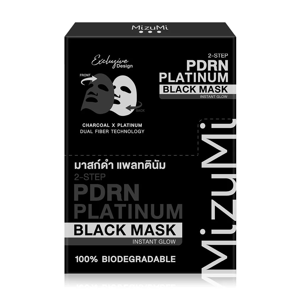 MizuMi PDRN Platinum Black Mask Instant Glow Sheet Mask 30ml x 5pcs