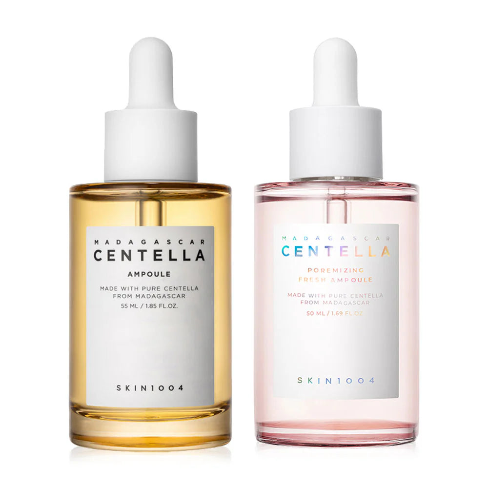 SKIN1004 Madagascar Centella Ampoule 55ml + Madagascar Centella Poremizing Fresh Ampoule 50ml Set 2 Items