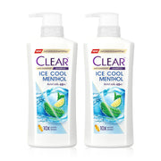 Clear Anti-Dandruff Ice Cool Menthol Shampoo Light Blue 350ml x 2pcs